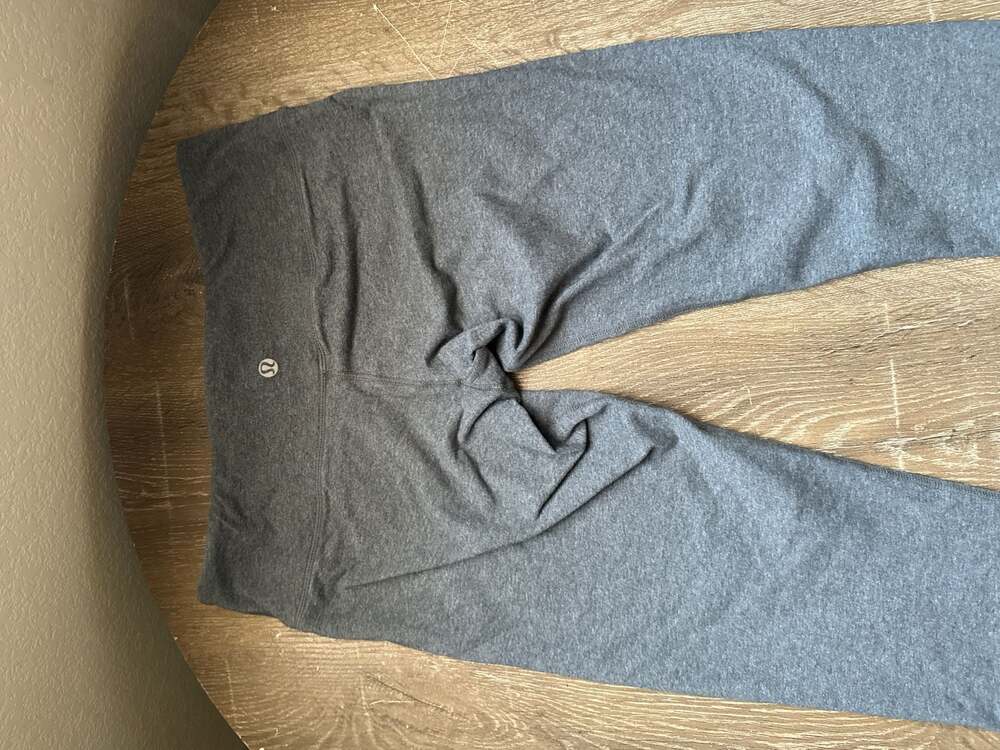 Lululemon Still Falling Crop Leggings Charcoal Gray Green Size 6 - Picture 4 of 8